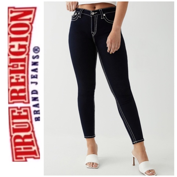 True Religion Jennie Curvy Jeans Dark Wash NWT - Picture 3 of 13